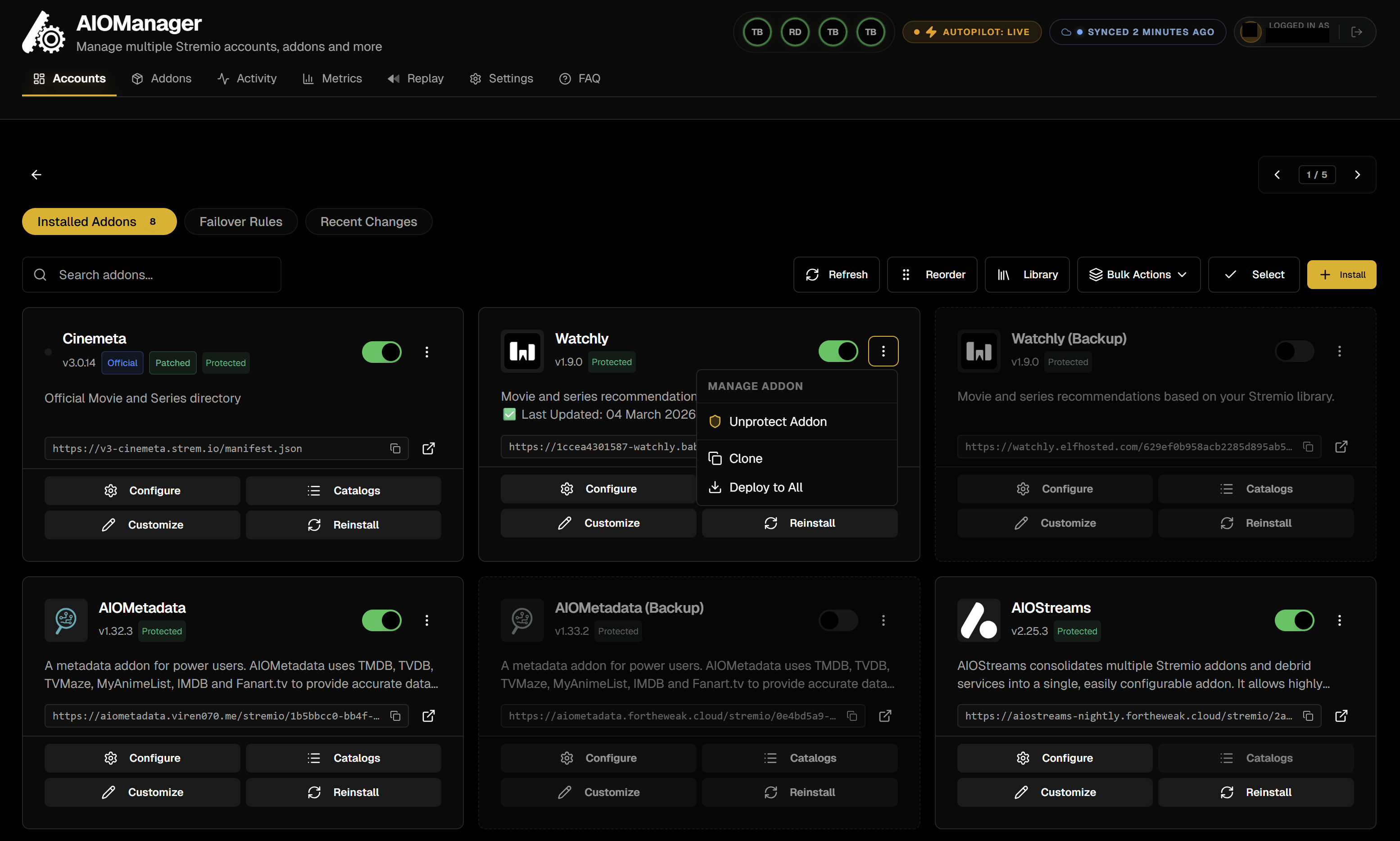 Addon Management